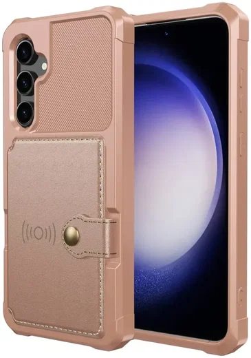 Samsung Galaxy S23 FE 3 in 1 Back Cover Portemonnee Hoesje Roze afbeelding 2