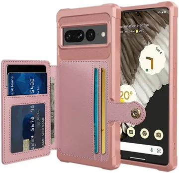 Google Pixel 7 Pro 3 in 1 Back Cover Portemonnee Hoesje Roze