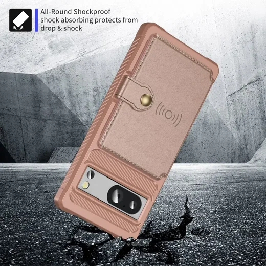 Google Pixel 8 Pro 3 in 1 Back Cover Portemonnee Hoesje Roze afbeelding 8