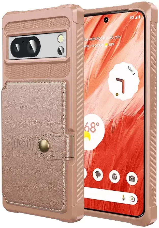 Google Pixel 8 Pro 3 in 1 Back Cover Portemonnee Hoesje Roze afbeelding 3