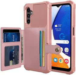 Samsung Galaxy A14 3 in 1 Back Cover Portemonnee Hoesje Roze afbeelding