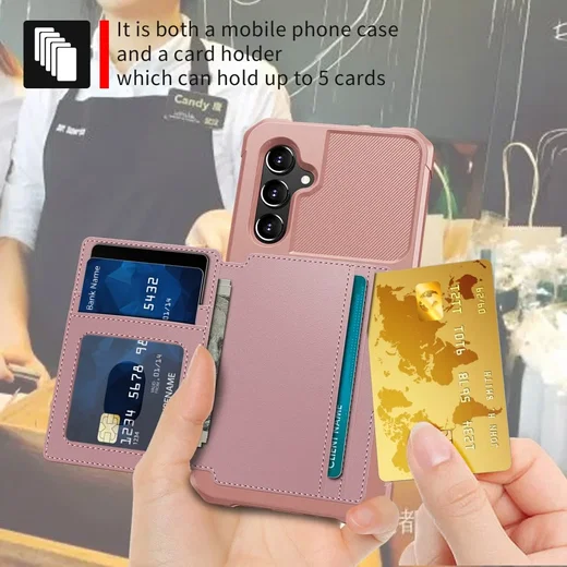 Samsung Galaxy A34 3 in 1 Back Cover Portemonnee Hoesje Roze afbeelding 7