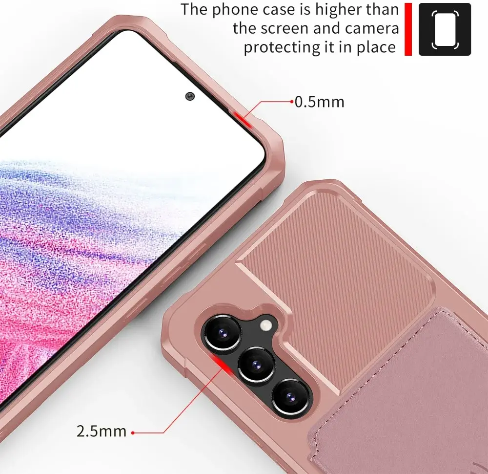 Samsung Galaxy A34 3 in 1 Back Cover Portemonnee Hoesje Roze afbeelding 8