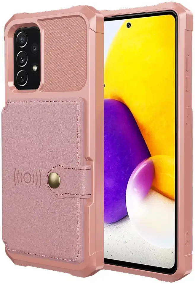 Samsung Galaxy A52 / A52S 3 in 1 Back Cover Portemonnee Hoesje Roze afbeelding 2