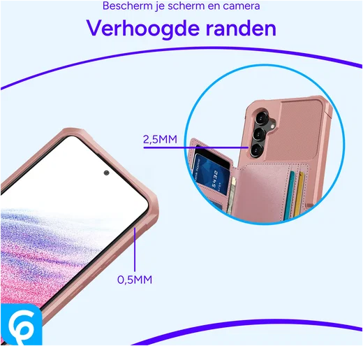 Samsung Galaxy A54 3 in 1 Back Cover Portemonnee Hoesje Roze afbeelding 8