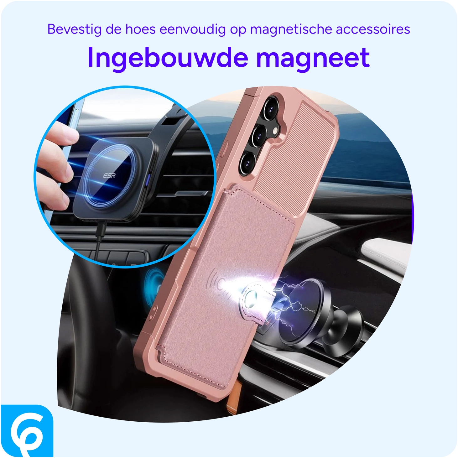 Samsung Galaxy A54 3 in 1 Back Cover Portemonnee Hoesje Roze afbeelding 10