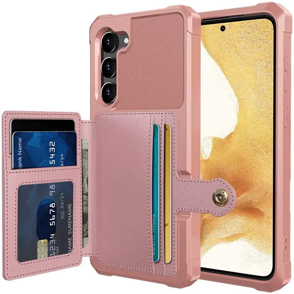 Samsung Galaxy S23 3 in 1 Back Cover Portemonnee Hoesje Roze afbeelding 1
