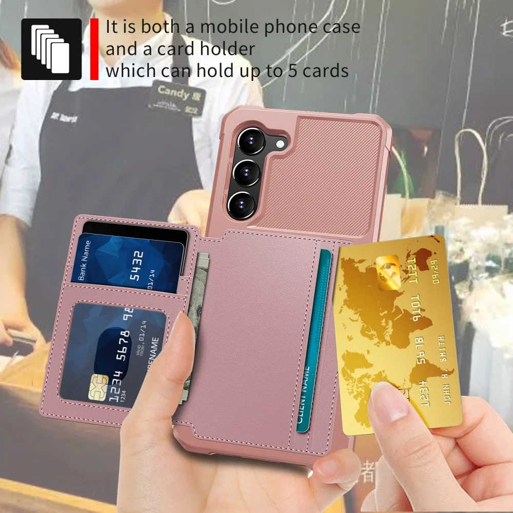 Samsung Galaxy S23 3 in 1 Back Cover Portemonnee Hoesje Roze afbeelding 5