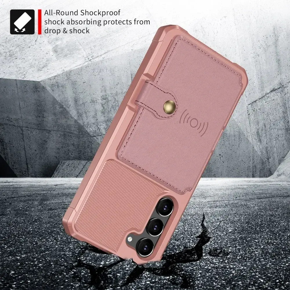 Samsung S23 Plus 3 in 1 Back Cover Portemonnee Hoesje Roze afbeelding 4