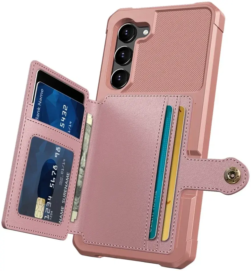 Samsung S23 Plus 3 in 1 Back Cover Portemonnee Hoesje Roze afbeelding 9