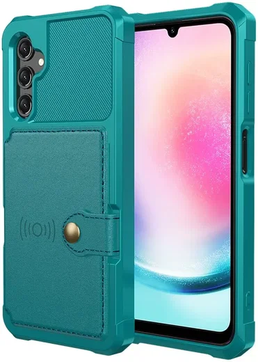 Samsung Galaxy A25 3 in 1 Back Cover Portemonnee Hoesje Groen afbeelding 2