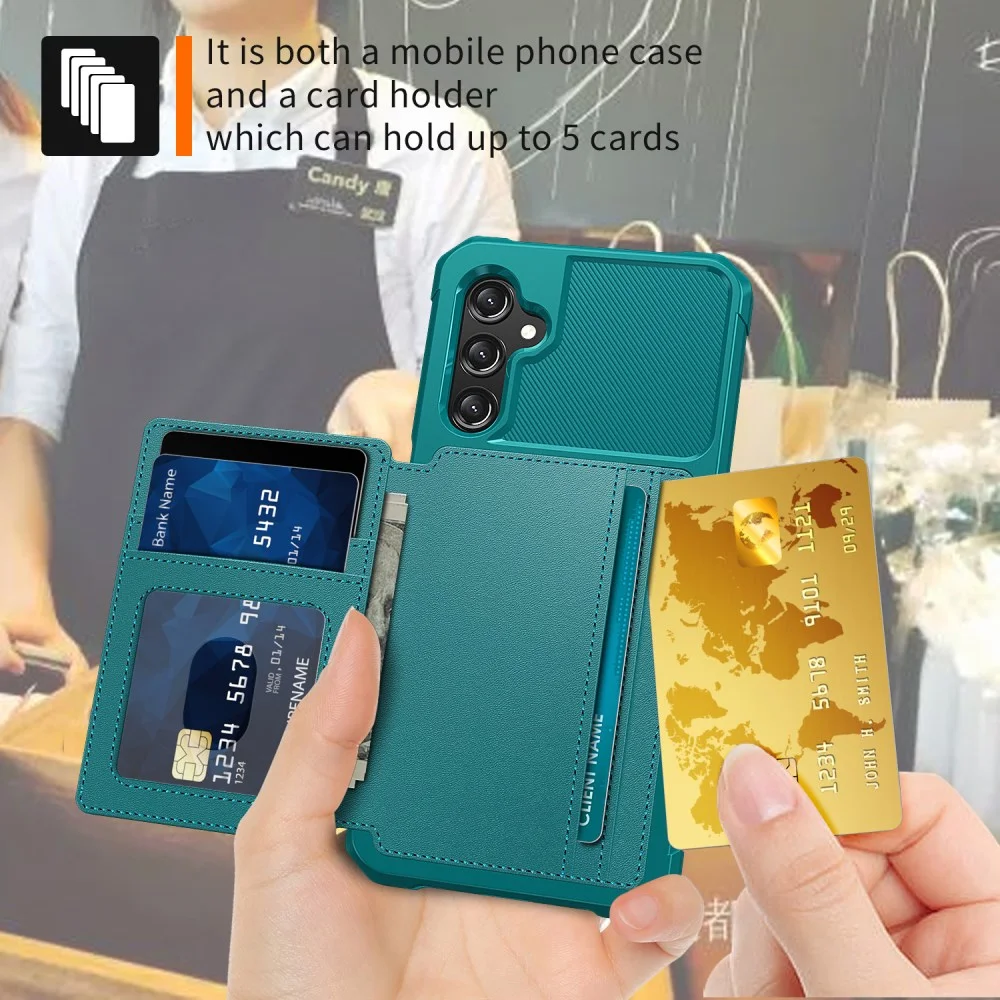 Samsung Galaxy A25 3 in 1 Back Cover Portemonnee Hoesje Groen afbeelding 5