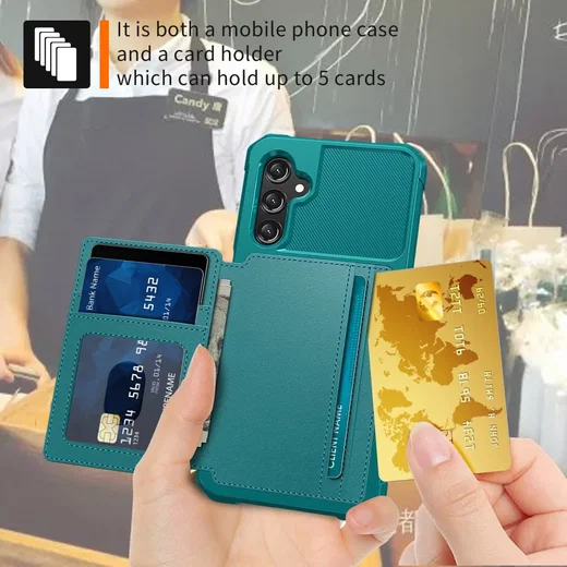 Samsung Galaxy A25 3 in 1 Back Cover Portemonnee Hoesje Groen afbeelding 5
