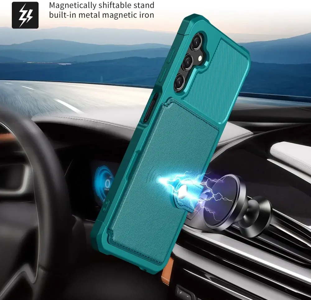 Samsung Galaxy A25 3 in 1 Back Cover Portemonnee Hoesje Groen afbeelding 6