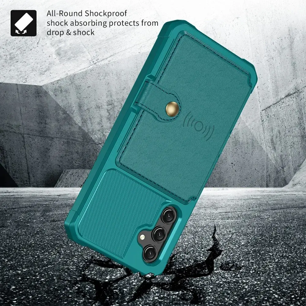 Samsung Galaxy A25 3 in 1 Back Cover Portemonnee Hoesje Groen afbeelding 8
