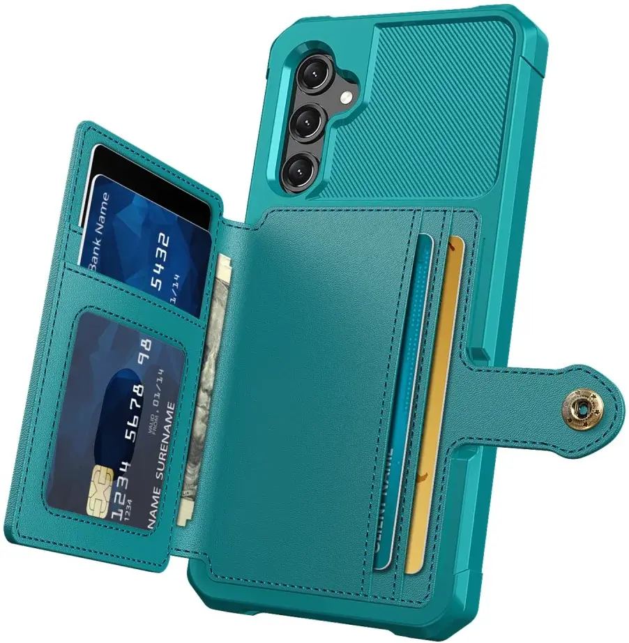Samsung Galaxy A25 3 in 1 Back Cover Portemonnee Hoesje Groen afbeelding 3