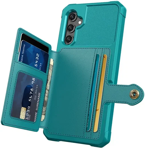 Samsung Galaxy A25 3 in 1 Back Cover Portemonnee Hoesje Groen afbeelding 3