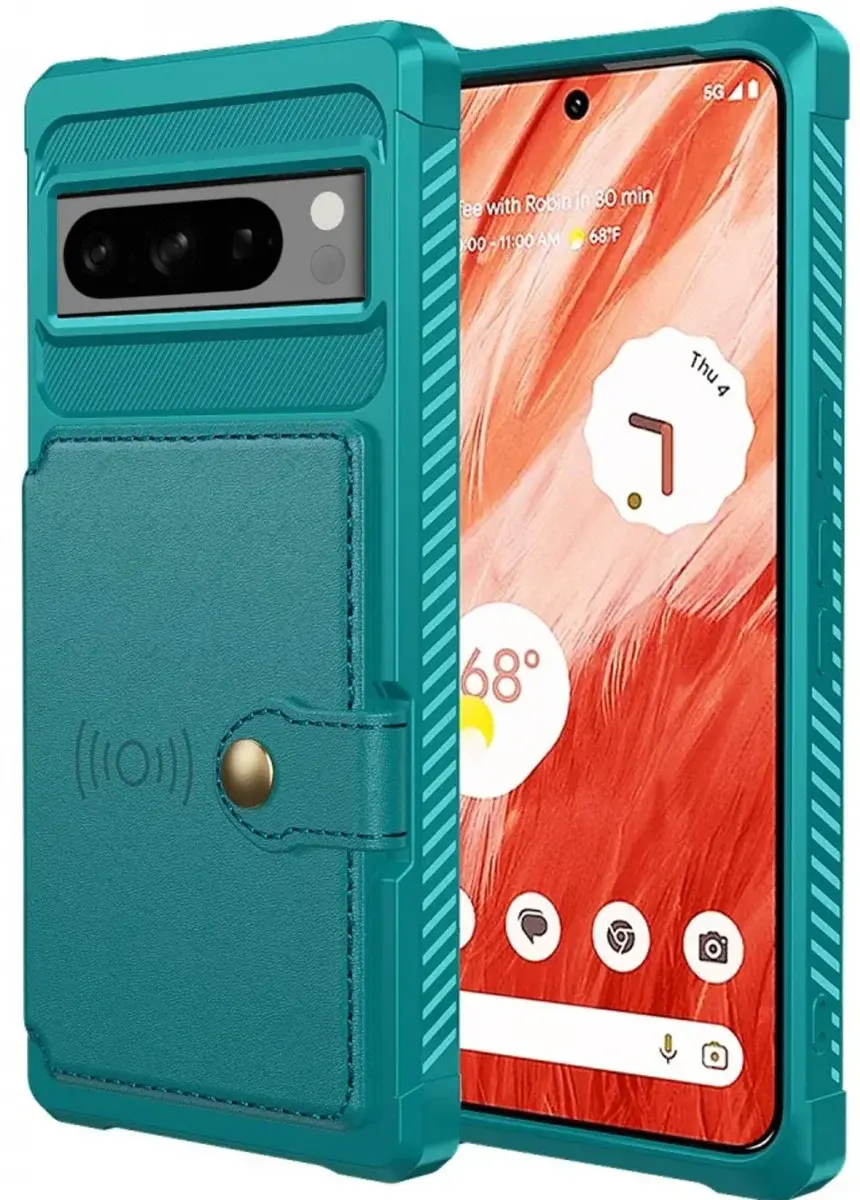 Google Pixel 8 Pro 3 in 1 Back Cover Portemonnee Hoesje Groen afbeelding 2