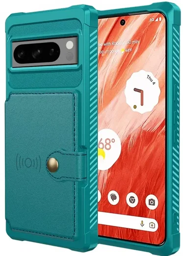Google Pixel 8 Pro 3 in 1 Back Cover Portemonnee Hoesje Groen afbeelding 2