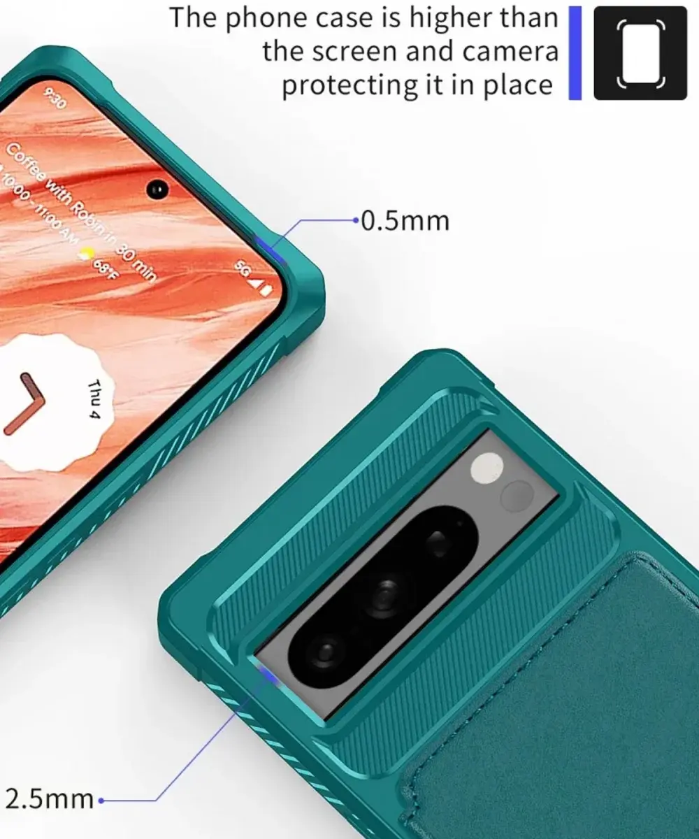 Google Pixel 8 Pro 3 in 1 Back Cover Portemonnee Hoesje Groen afbeelding 8