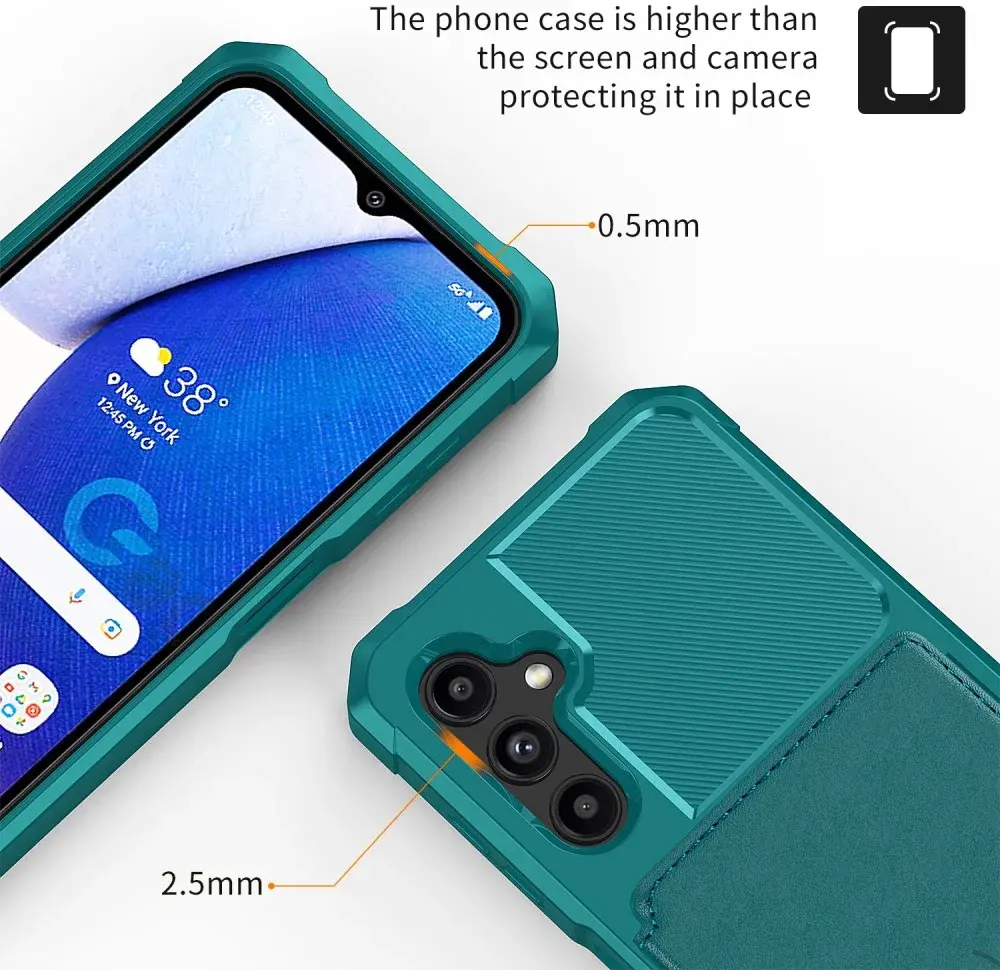 Samsung Galaxy A14 3 in 1 Back Cover Portemonnee Hoesje Groen afbeelding 9