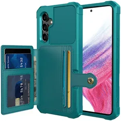 Samsung Galaxy A34 3 in 1 Back Cover Portemonnee Hoesje Groen afbeelding