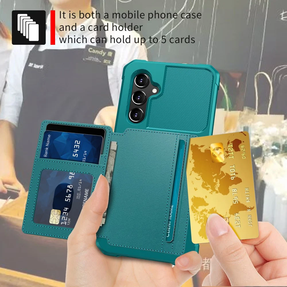 Samsung Galaxy A34 3 in 1 Back Cover Portemonnee Hoesje Groen afbeelding 8