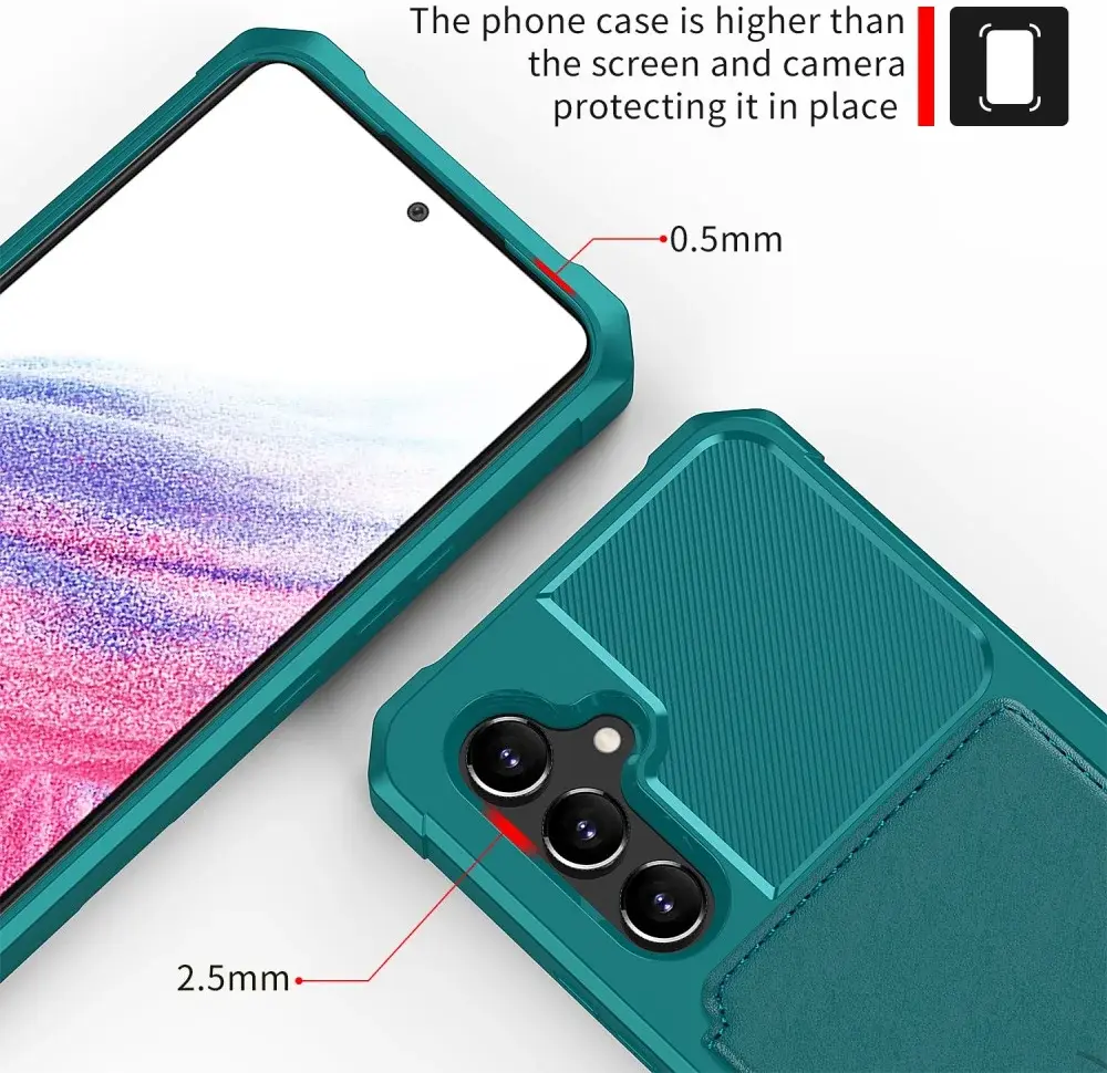 Samsung Galaxy A34 3 in 1 Back Cover Portemonnee Hoesje Groen afbeelding 9