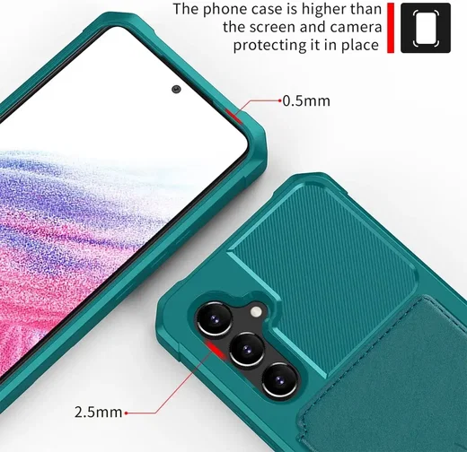 Samsung Galaxy A34 3 in 1 Back Cover Portemonnee Hoesje Groen afbeelding 9