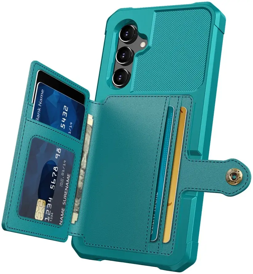 Samsung Galaxy A34 3 in 1 Back Cover Portemonnee Hoesje Groen afbeelding 2