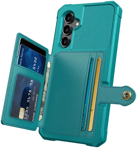 Samsung Galaxy A34 3 in 1 Back Cover Portemonnee Hoesje Groen afbeelding 2