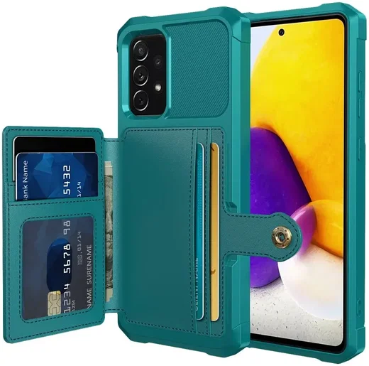 Samsung Galaxy A52 / A52S 3 in 1 Back Cover Portemonnee Hoesje Groen afbeelding 1