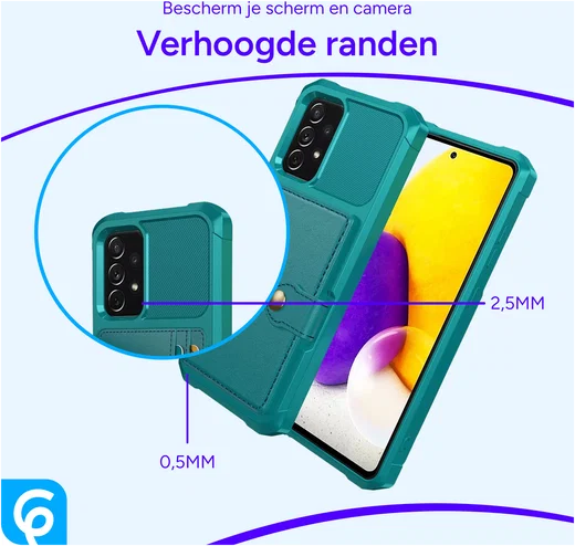 Samsung Galaxy A52 / A52S 3 in 1 Back Cover Portemonnee Hoesje Groen afbeelding 5
