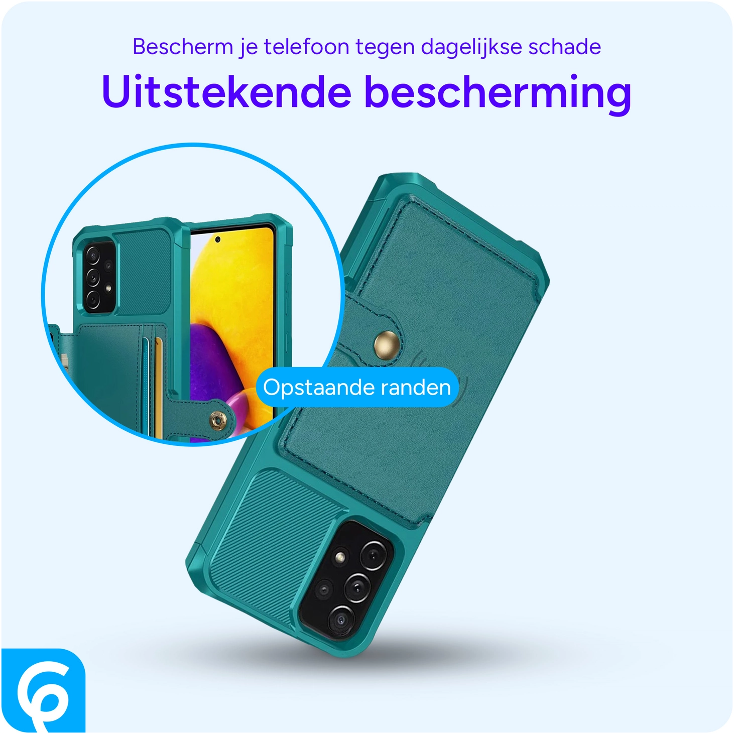 Samsung Galaxy A52 / A52S 3 in 1 Back Cover Portemonnee Hoesje Groen afbeelding 6