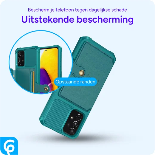 Samsung Galaxy A52 / A52S 3 in 1 Back Cover Portemonnee Hoesje Groen afbeelding 6