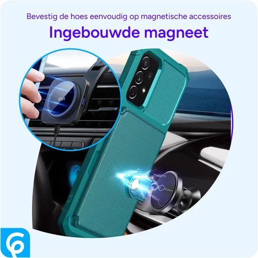 Samsung Galaxy A52 / A52S 3 in 1 Back Cover Portemonnee Hoesje Groen afbeelding 8