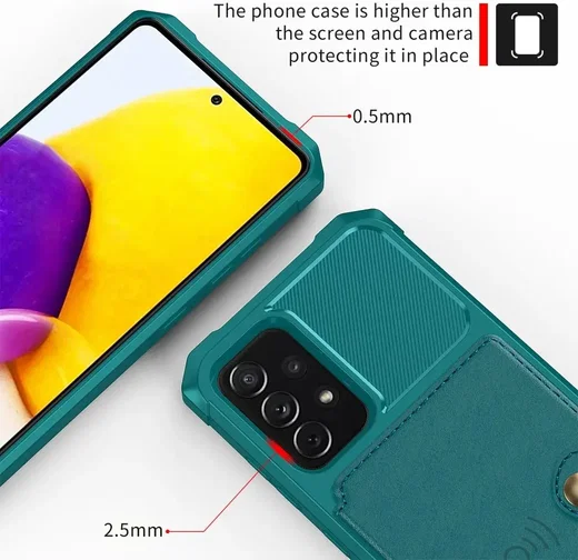 Samsung Galaxy A53 3 in 1 Back Cover Portemonnee Hoesje Groen afbeelding 9