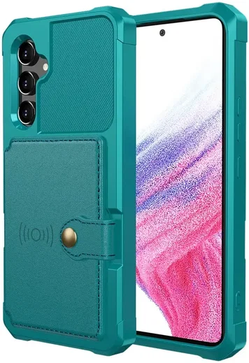 Samsung Galaxy A54 3 in 1 Back Cover Portemonnee Hoesje Groen afbeelding 2