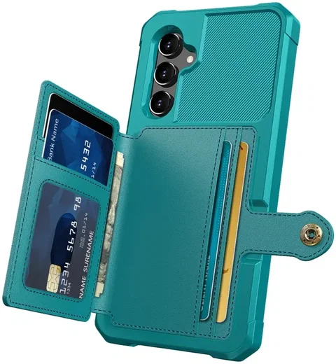 Samsung Galaxy A54 3 in 1 Back Cover Portemonnee Hoesje Groen afbeelding 3