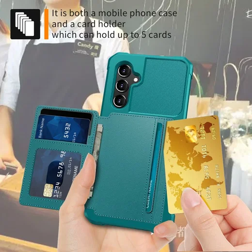 Samsung Galaxy A54 3 in 1 Back Cover Portemonnee Hoesje Groen afbeelding 6