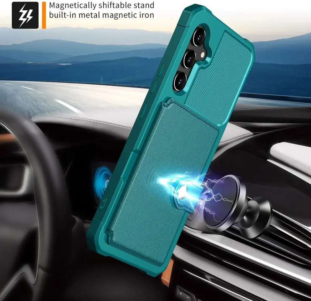 Samsung Galaxy A54 3 in 1 Back Cover Portemonnee Hoesje Groen afbeelding 8