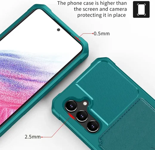 Samsung Galaxy A54 3 in 1 Back Cover Portemonnee Hoesje Groen afbeelding 9