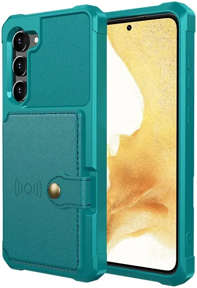 Samsung S23 Plus 3 in 1 Back Cover Portemonnee Hoesje Groen afbeelding 2