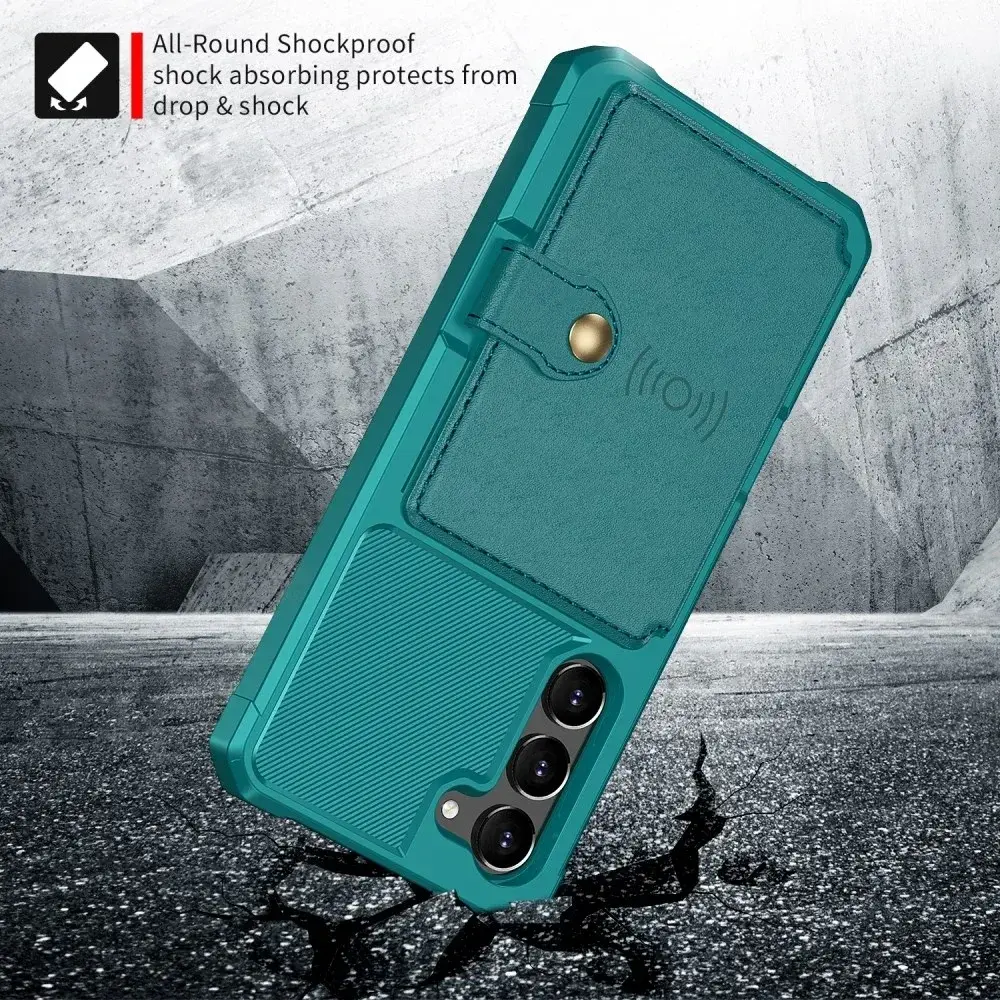 Samsung S23 Plus 3 in 1 Back Cover Portemonnee Hoesje Groen afbeelding 5