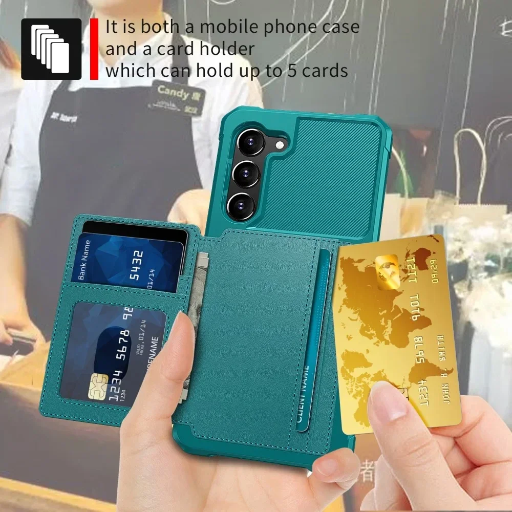 Samsung S23 Plus 3 in 1 Back Cover Portemonnee Hoesje Groen afbeelding 6