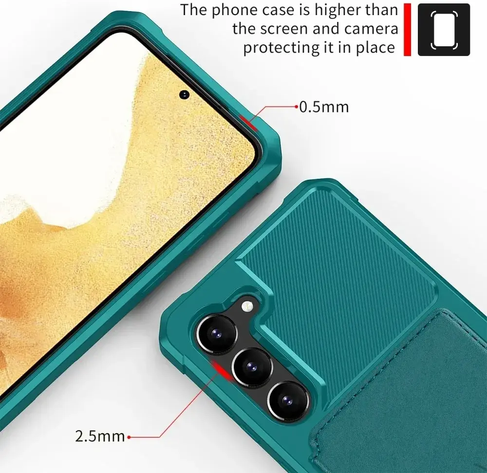 Samsung S23 Plus 3 in 1 Back Cover Portemonnee Hoesje Groen afbeelding 9