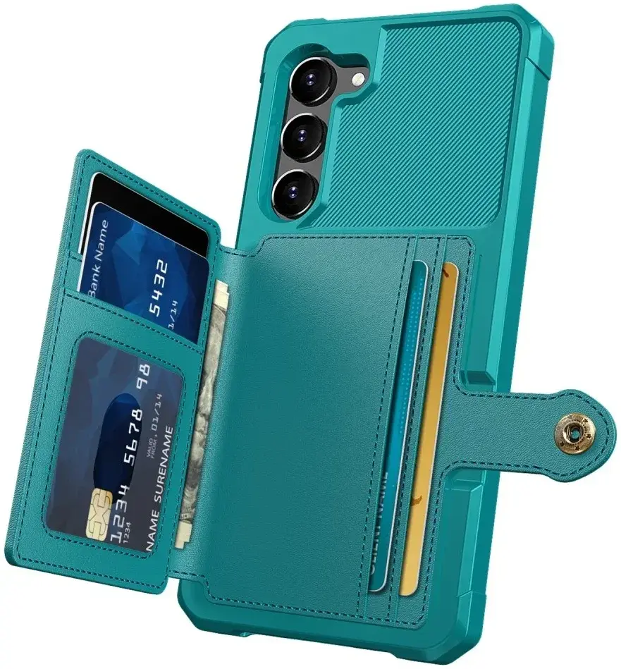 Samsung S23 Plus 3 in 1 Back Cover Portemonnee Hoesje Groen afbeelding 3