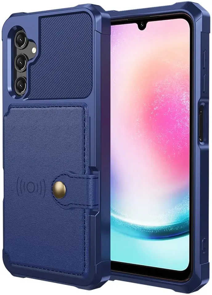 Samsung Galaxy A25 3 in 1 Back Cover Portemonnee Hoesje Donkerblauw afbeelding 2