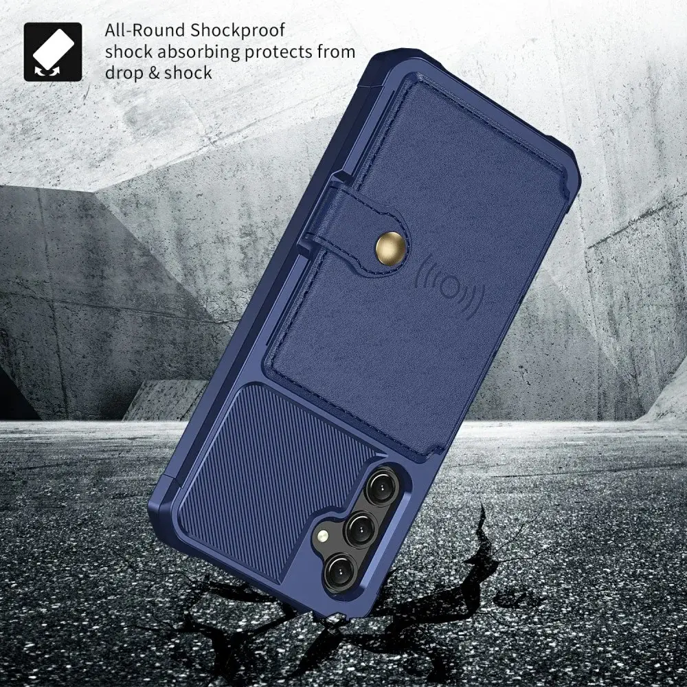 Samsung Galaxy A25 3 in 1 Back Cover Portemonnee Hoesje Donkerblauw afbeelding 8