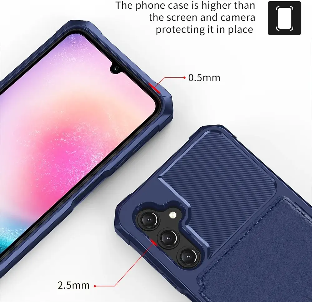 Samsung Galaxy A25 3 in 1 Back Cover Portemonnee Hoesje Donkerblauw afbeelding 9